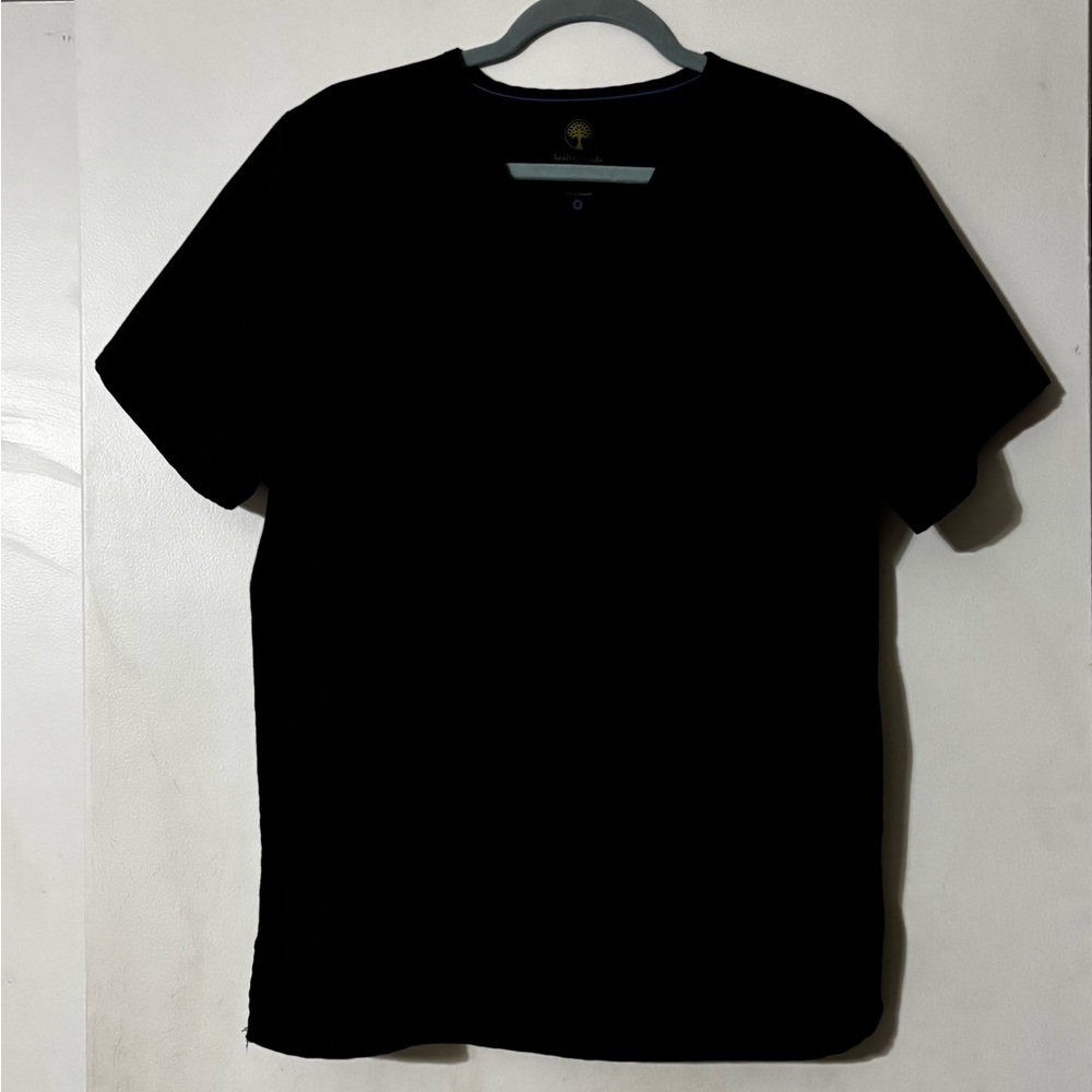 Healing Hands Classic Black Scrub Top For Men Size Medium